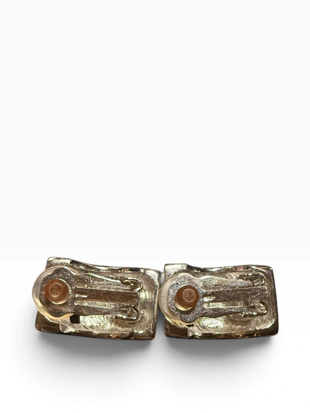 Vintage St. John Silver Tone Geometric Clip On Earrings